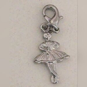 Elegant Silver Ballerina  Keychain Charm Or Pendant NWOT